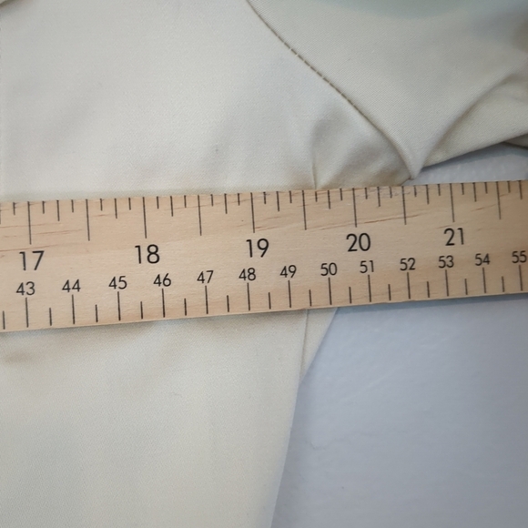 NWT Zara Dress Women's Large Pearl Button Up Cream Knee Length Pockets Collar - Picture 6 of 11